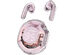 Transparent Bluetooth Earbuds with LED Power Display Charging Case Pink