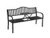 Costway Patio Garden Bench Steel Frame Adjustable Center Table Outdoor Porch Loveseats - Black