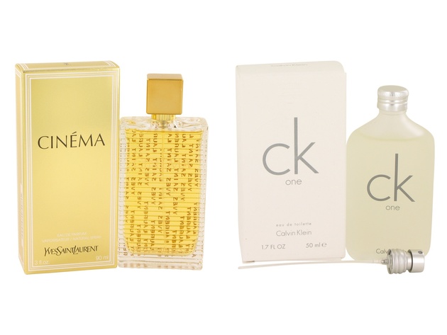 Gift set  Cinema by Yves Saint Laurent Eau De Parfum Spray 3 oz And  CK ONE EDT Pour/Spray (Unisex) 1.7 oz
