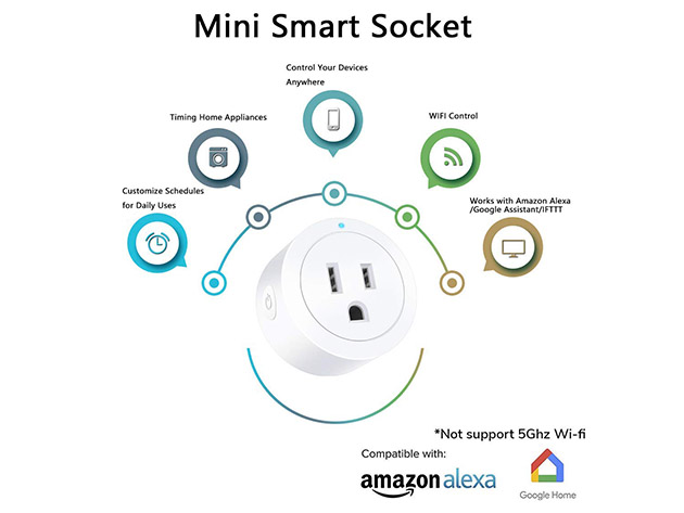 Amysen Wi-Fi Smart Plug (4-Pack)