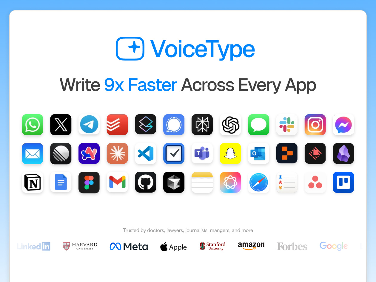 VoiceType AI Voice-to-Text: Lifetime Subscription (20K Words/Month)