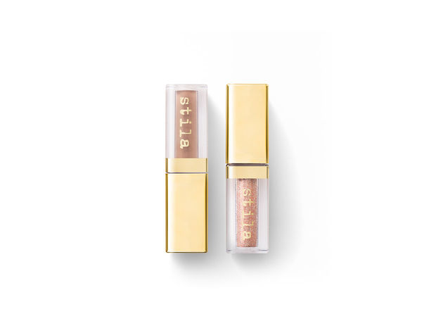 Stila Double Dip Suede Shade & Glitter & Glow Liquid Eye Shadow- Smitten Kitten