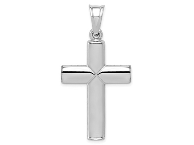 Sterling Silver Reversible Diamond-Cut Cross Pendant Necklace with Chain
