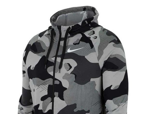 Nike Men's Dri-Fit Camo Zip Hoodie Black Size Large