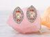 1.00CT Morganite 18K Rose Gold Plated Stud Earrings (Marquise Cut)