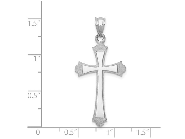 14K White Gold Cross Pendant Necklace with Chain