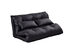 Costway PU Leather Foldable Modern Leisure Floor Sofa Bed Video Gaming 2 Pillows Black