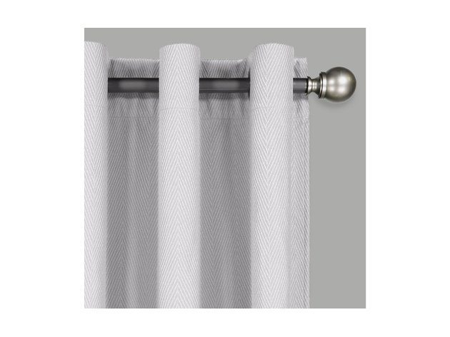 Eclipse Ambiance Chevron Draft Stopper Energy Saving 100% Blackout Grommet-Top 50 Inches x 95 Inches Single Curtain Panel, Grey