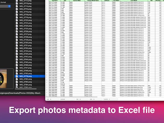 Photos Metadata Export