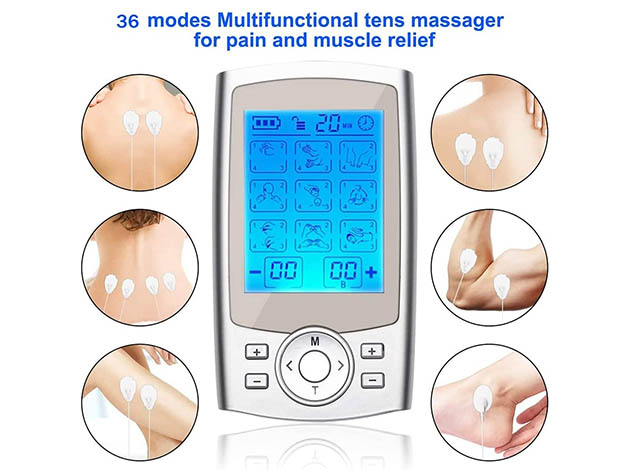 TENS EMS Muscle Stimulator for Pain Relief Therapy (Silver)