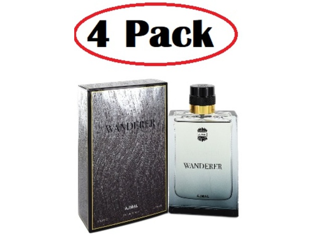 4 Pack of Ajmal Wanderer by Ajmal Eau De Parfum Spray 3.4 oz