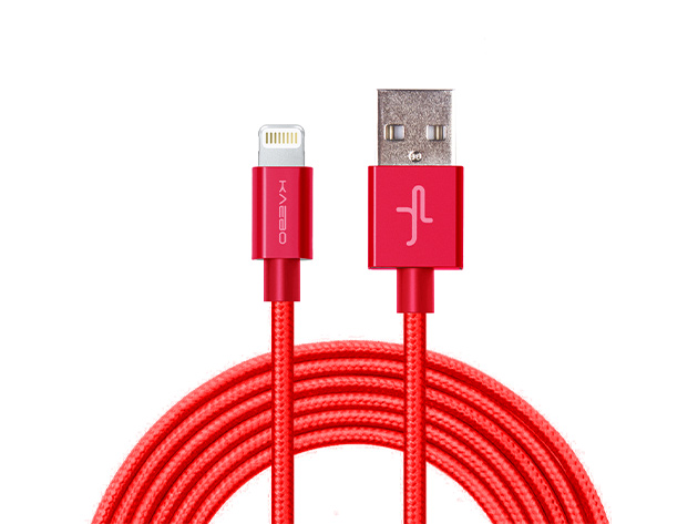 JunoPower Kaebo Braided Anti-Tear Charging Cable: 3-Pack (Red)
