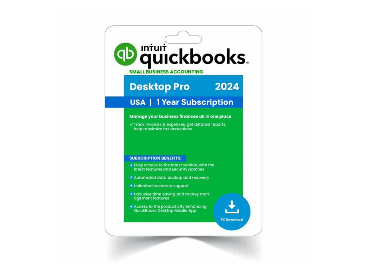 Intuit QuickBooks Desktop Pro 2024 (1 User) for Windows: 1-Year Subscription