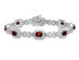 Sterling Silver Emerald-Cut Garnet Bracelet 4.80 Carats (ctw) with Diamonds
