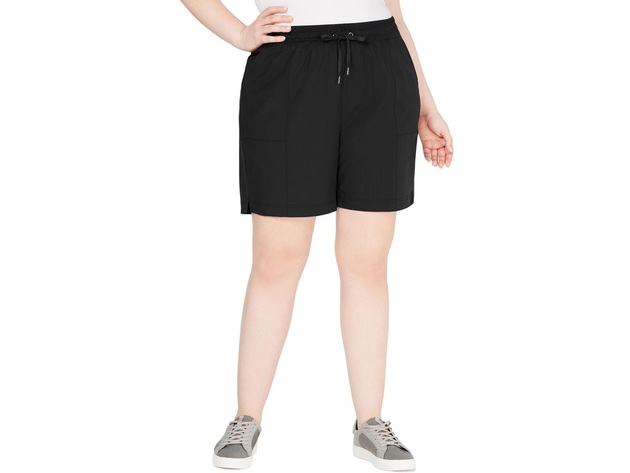 Ideology Women's Plus Size Woven Shorts Black Size Extra Large