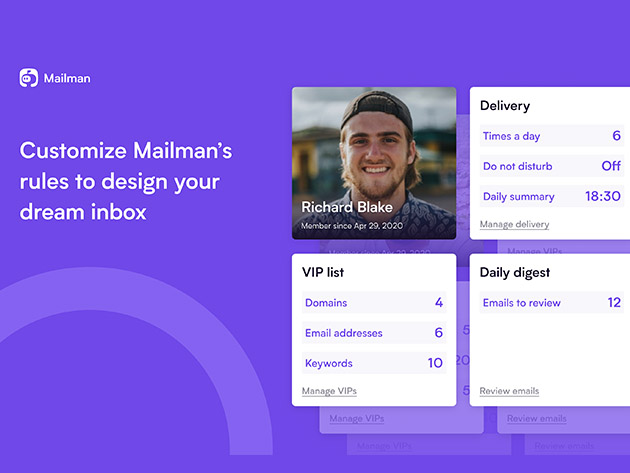 Mailman Email Manager: Lifetime Subscription (Standard Plan)