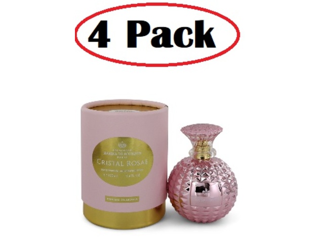 4 Pack of Marina De Bourbon Cristal Rosae by Marina De Bourbon Eau De Parfum Spray 3.4 oz