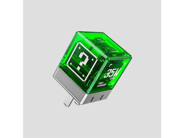 See Through Me 35W Dual USB-C Ports Fast Charger (Green)