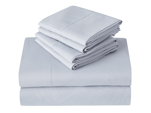 Kathy Ireland 6-Piece Brushed Microfiber Sheet Set (Light Grey/Queen)