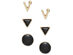 Inspired Life Gold-Tone 3-Pc. Set Geometric Stud Earrings Black