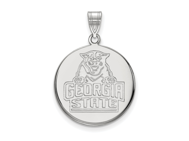 14k White Gold Georgia State Large Disc Pendant