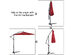 Costway 10' Hanging Umbrella Patio Sun Shade Offset Outdoor Market W/t Cross Base Burgundy