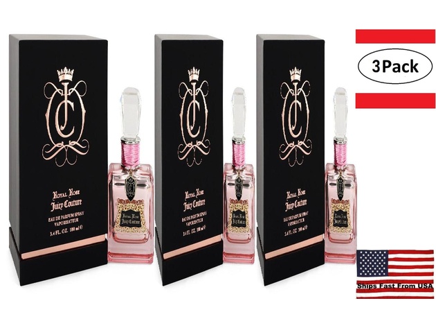 3 Pack Juicy Couture Royal Rose by Juicy Couture Eau De Parfum Spray 3.4 oz for Women