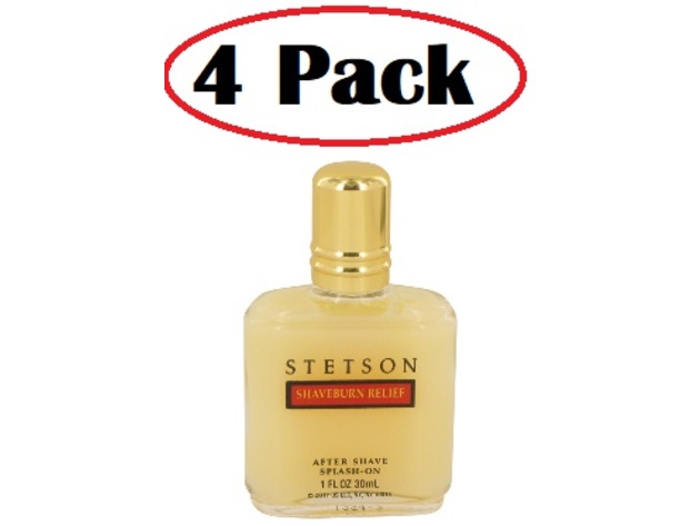 4 Pack of STETSON by Coty After Shave Shave Burn Relief 1 oz