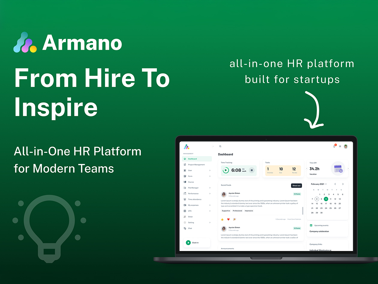Armano HR Software: Lifetime Subscription (Advance Plan/5 Users)