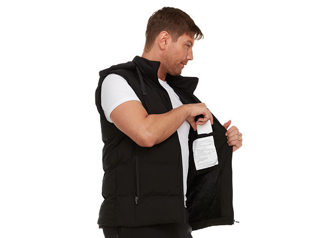 Helios Paffuto Heated Unisex Vest with Power Bank (Black/Large)