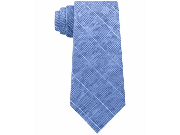 Michael Kors Men's Elijah Classic Plaid Tie Blue One Size