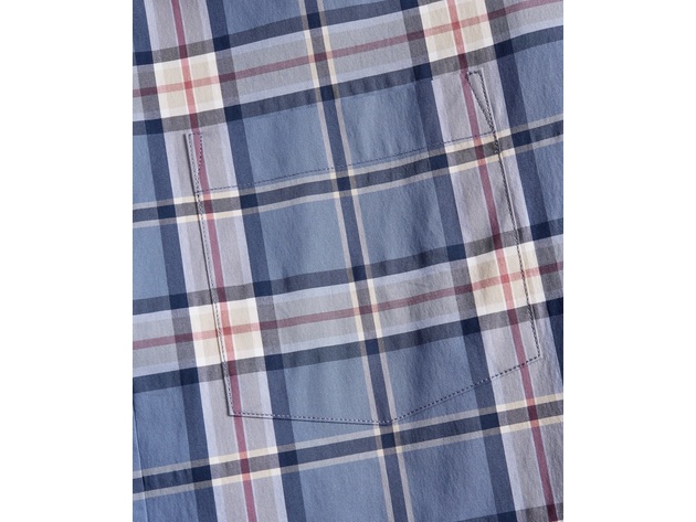 Brooks Brothers Men's Performance Series Plaid Poplin Shirt Blue Size Medium