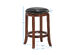 Costway 24'' Swivel Bar stool Leather Padded Dining Kitchen Pub Bistro Chair Backless - Cerise