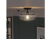 Costway Semi Flush Mount Ceiling Light Fixture Industrial Seeded Glass Pendant Lamp - Black