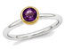 2/5 Carat Amethyst Solitaire Ring (ctw) in Sterling Silver with Gold Plating - 10
