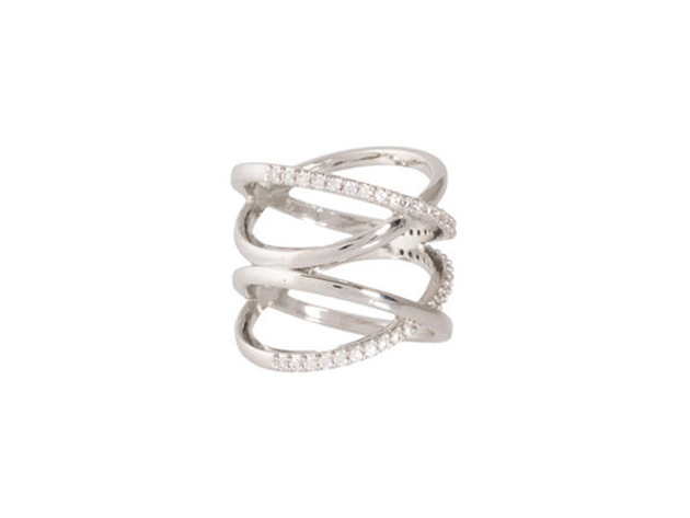 Double X Ring in Silver (Size 8)