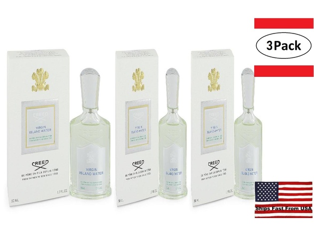 3 Pack Virgin Island Water by Creed Eau De Parfum Spray (Unisex) 1.7 oz for Women