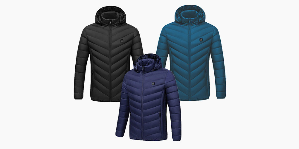 CALDO-X Heated Jacket with Detachable Hood (Black/XL, Requires Power Bank)