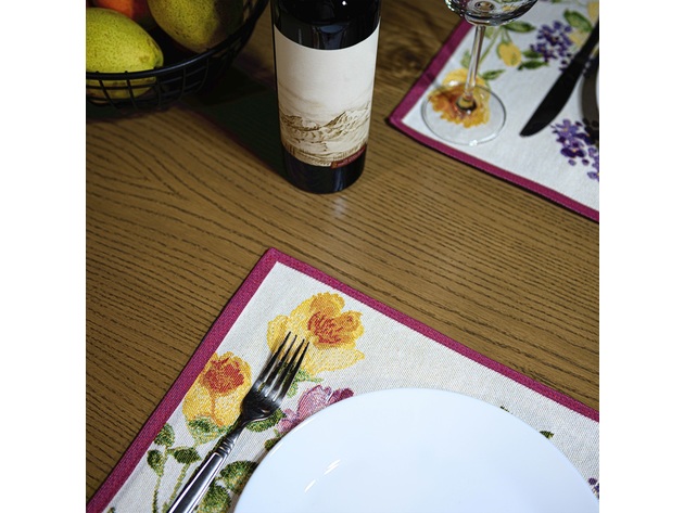 Homvare Table Placemats, Holiday Dinner, Parties, Home Décor, Woven Tapestry 13”X19”-Set of 4 - Beige