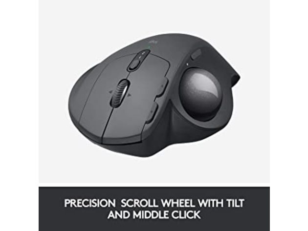 Logitech MX Ergo Adjustable Ergonomic Design Wireless Trackball Mouse, Black (Refurbished, Open Retail Box)
