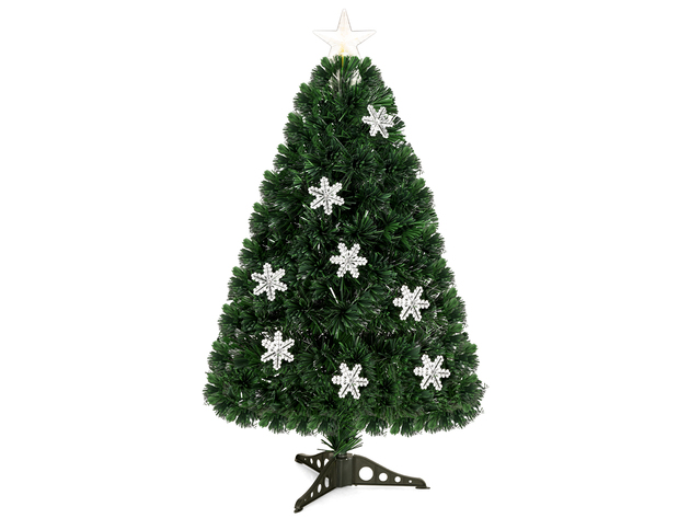 3 Foot Pre-Lit Fiber Optic Christmas Tree Multicolor Lights
