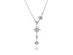 Silver Three Star Lariat Necklace with White Diamond Cubic Zirconia