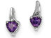 Sterling Silver Heart Amethyst Post Earrings 2/5 Carat (ctw)