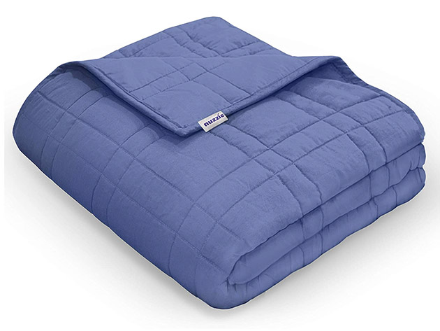 Nuzzie Classic Weighted Blanket (Navy Blue/5Lbs)