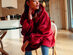 Blanket-Style Hoodie: 2-in-1 Hoodie & Blanket (Red)