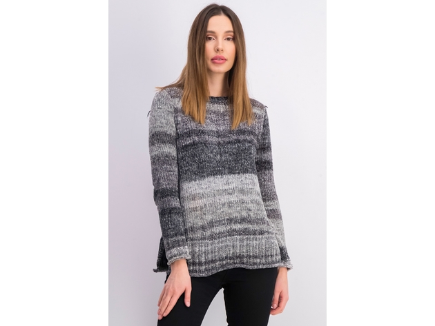 Style & Co Women's Chenille Space-Dyed Sweater  Gray Size Medium