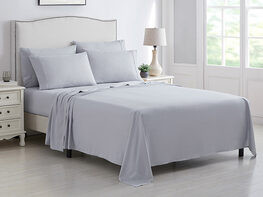 Kathy Ireland 6-Piece Brushed Microfiber Sheet Set (Light Grey/Full)