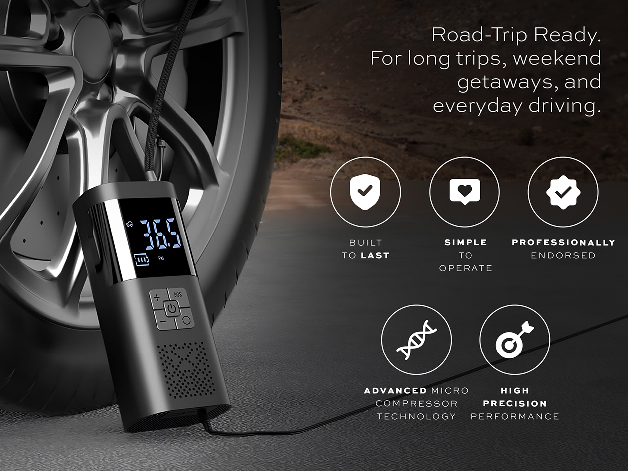 Statik® TireHero 6000mAh 150 PSI Wireless Tire Inflator