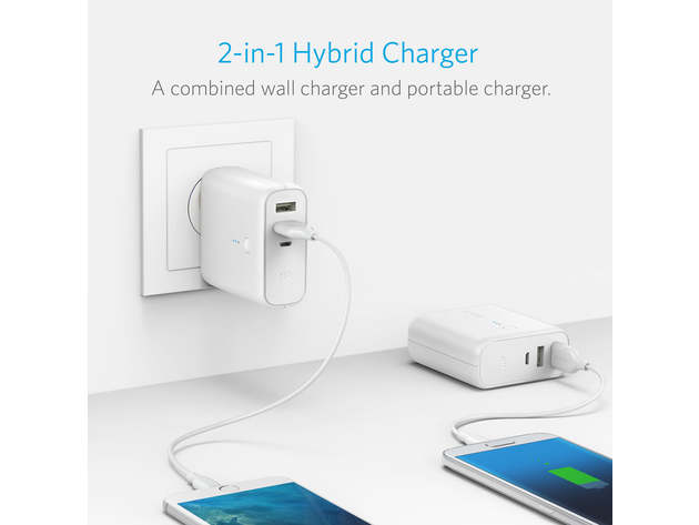 Anker PowerCore Fusion 5000mAh 2-in-1 Hybrid Charger White