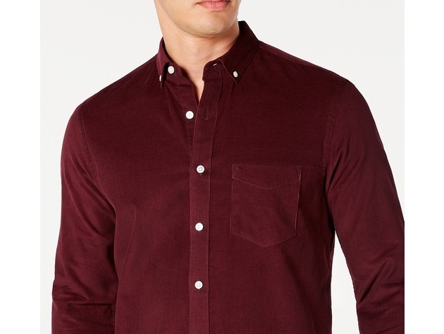 Club Room Men's Corduroy Shirt  Purple Size Small